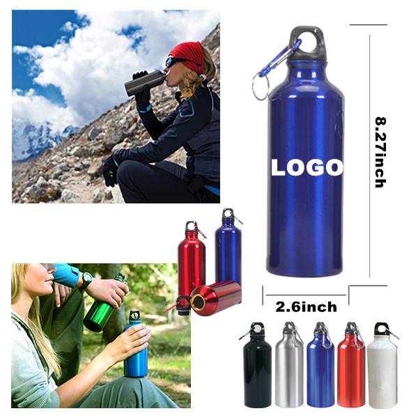 Download 17 Oz Aluminum Water Bottle With Screw Cap And Carabiner Promogifts4you Yellowimages Mockups